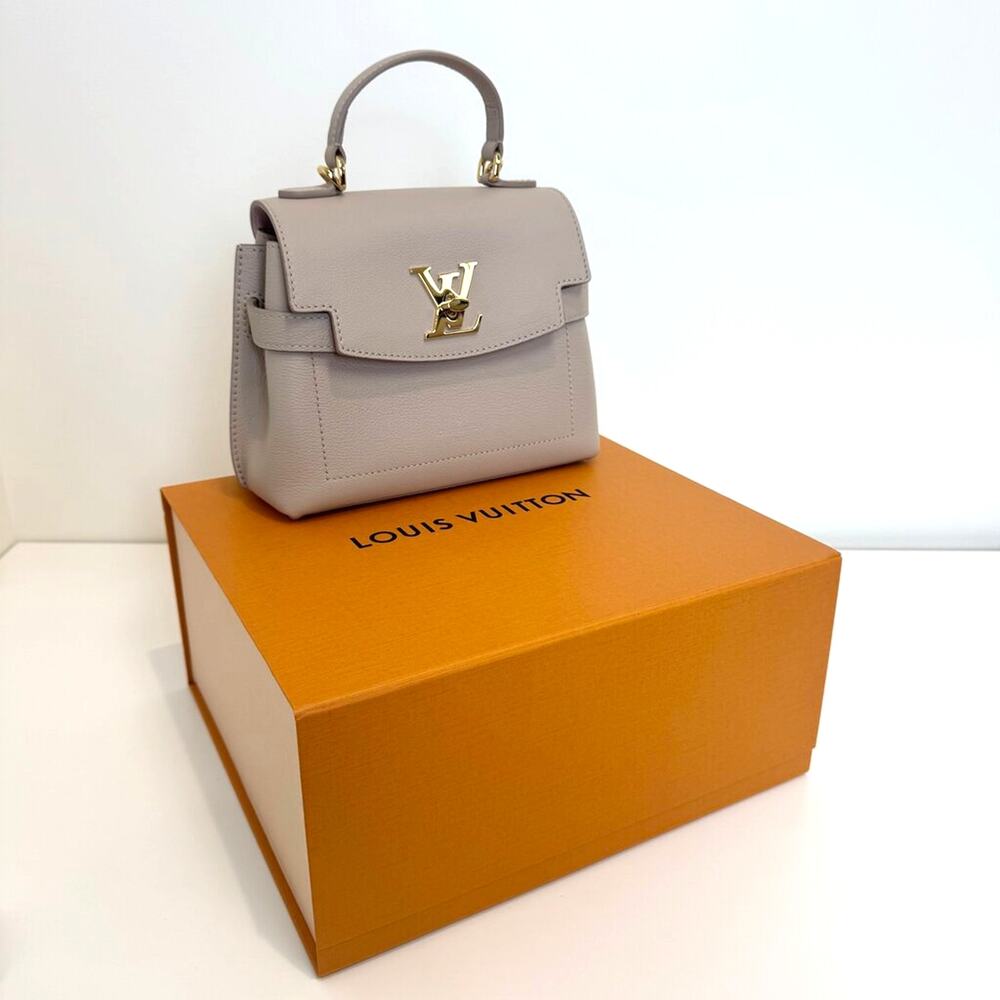 Louis Vuitton Lock Me Ever Greige Leather Mini Bag with Gold LV Hardware Handbag - Picture 15 of 15